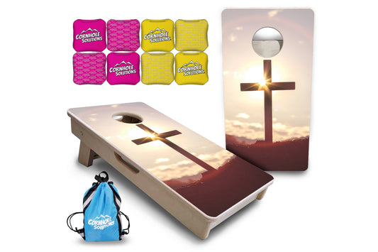 Mini Cornhole Boards - Cross Design