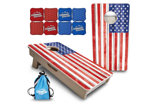 Mini Cornhole Boards - Whitewash Flag