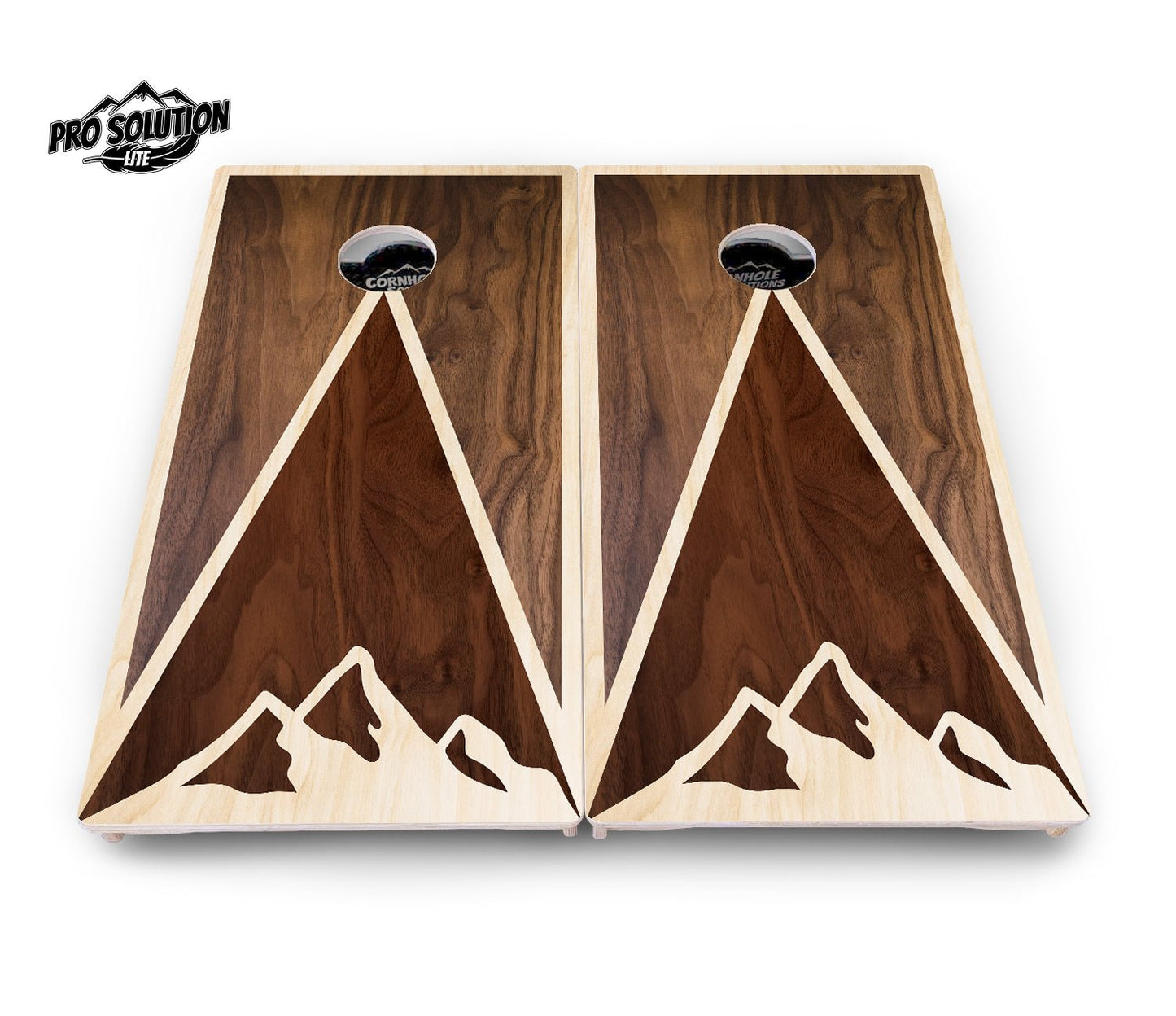 Stained Look Mountain Scene Cornhole Boards – Pro Lite or Pro Elite