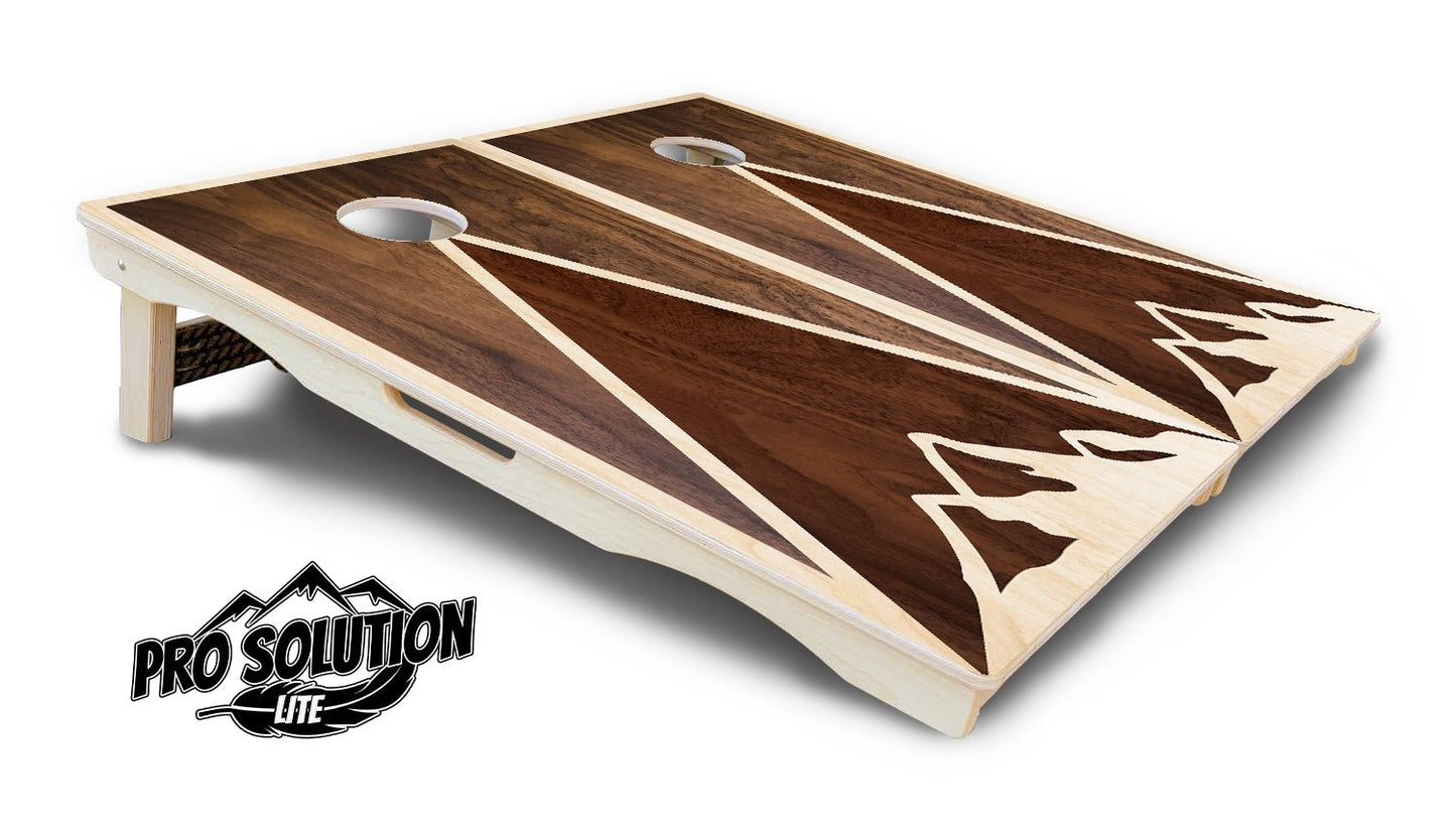 Stained Look Mountain Scene Cornhole Boards – Pro Lite or Pro Elite
