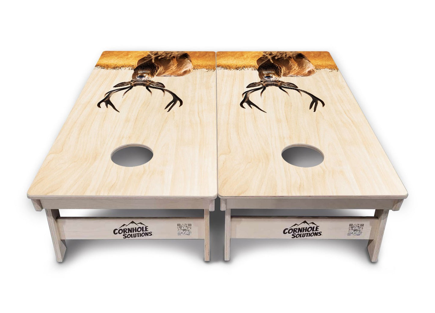 Natural Deer & Fish Cornhole Boards - Professional Tournament Series