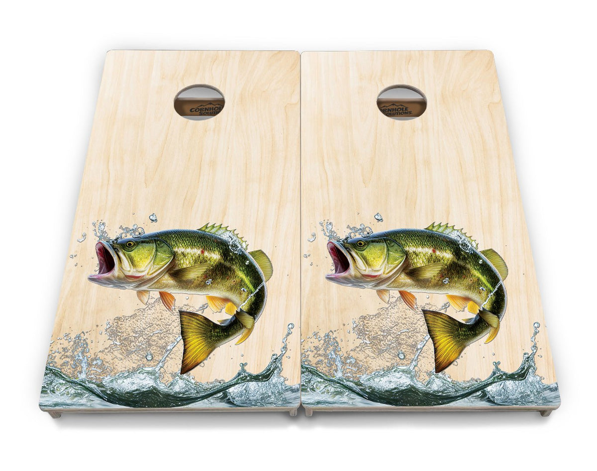 Natural Deer & Fish Cornhole Boards – Tournament Series