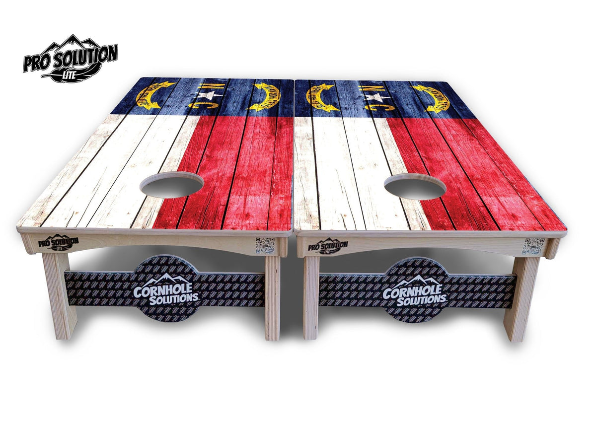 North Carolina Rustic Flag Cornhole Boards – Pro Lite or Pro Elite