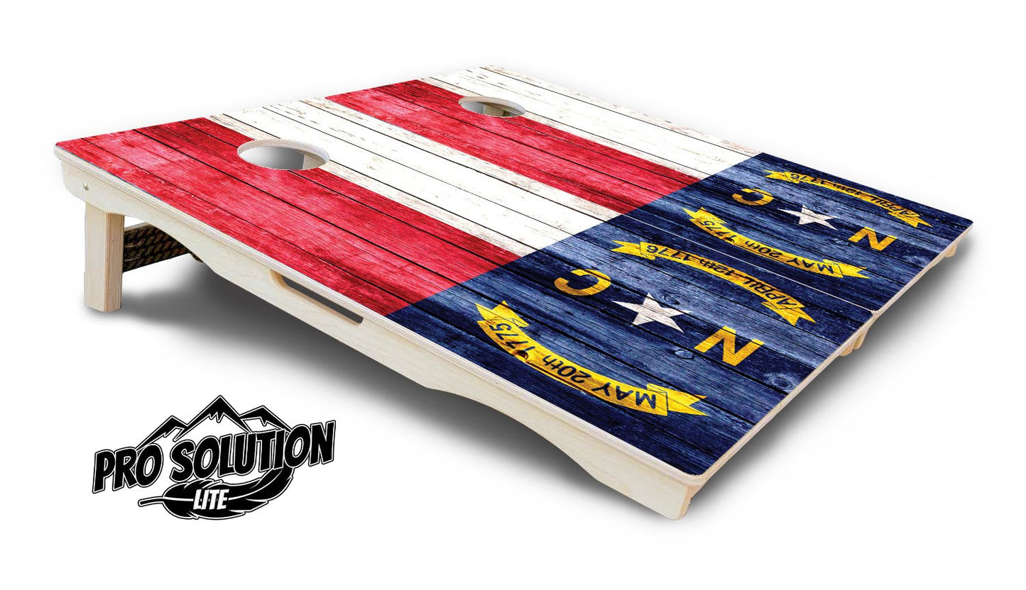 North Carolina Rustic Flag Cornhole Boards – Pro Lite or Pro Elite