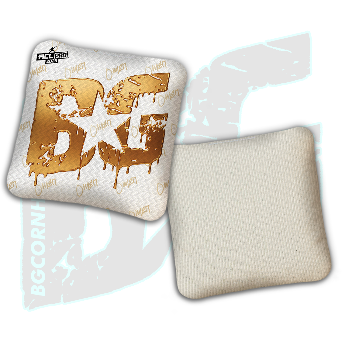 2026 BG Multiple Bag Models "White Liquid Gold" - ACL Pro Stamped Cornhole Bags - SET OF 4 BAGS