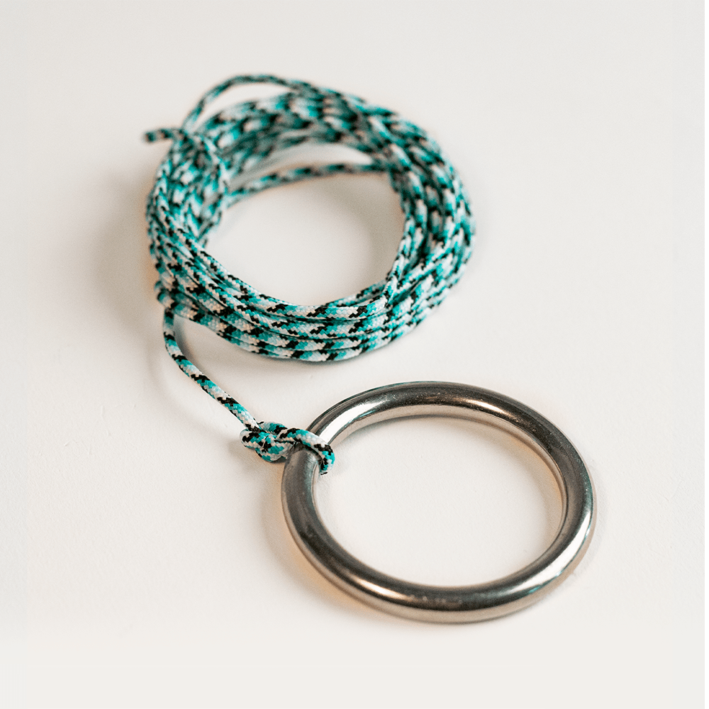 One of a Kind Blue Pearl Epoxy Resin Live-Edge Wood Hook and Ring Toss Game