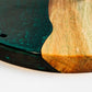 One of a Kind Green Pearl Epoxy Resin Live-Edge Wood Hook and Ring Toss Game