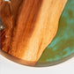 One of a Kind Teal and Orange Pearl Epoxy Resin Live-Edge Wood Hook and Ring Toss Game