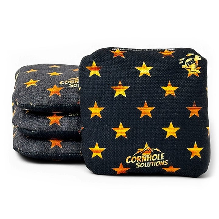 Bobcat/Rustic Stars - Pro Style REC Cornhole Bags – Regulation 6"x6" – Full Set of 8