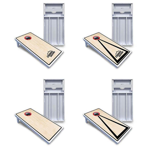 Red/Black Hole Ring Cornhole Boards - All Weather Series