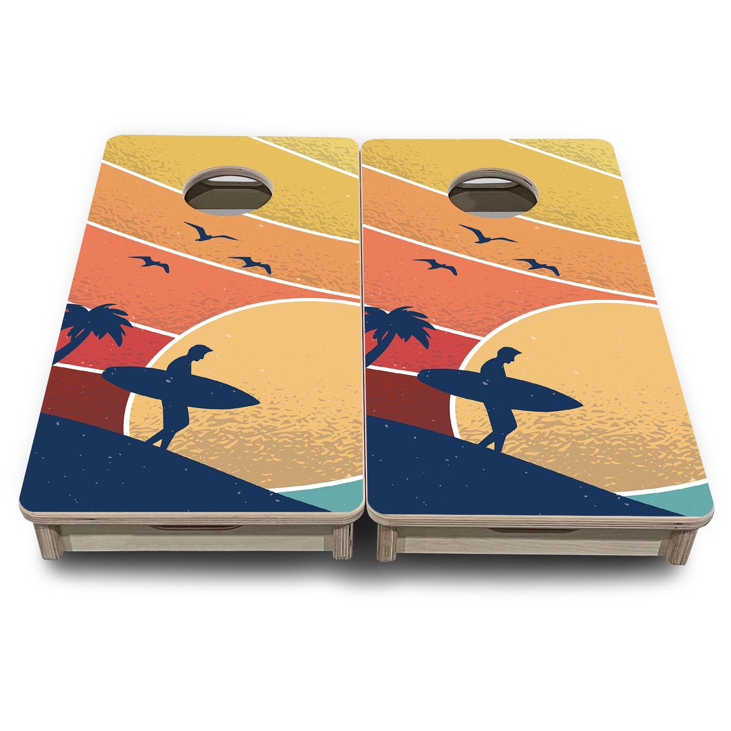Mini Cornhole Boards - Retro Beach
