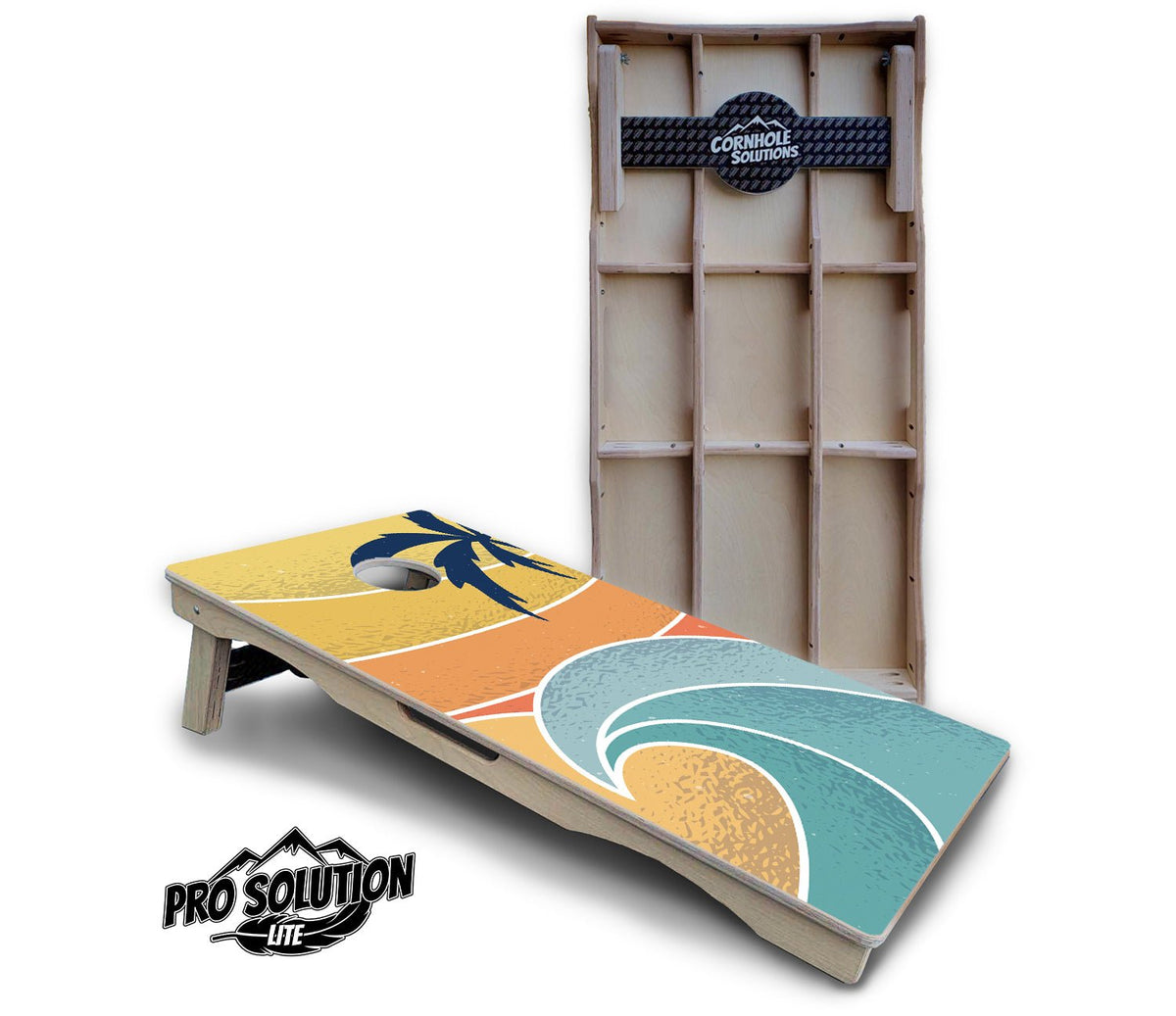 Retro Beach Cornhole Boards – Pro Lite or Pro Elite