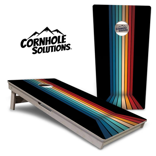 Retro Colorful Stripes Cornhole Boards - Professional Tournament Series