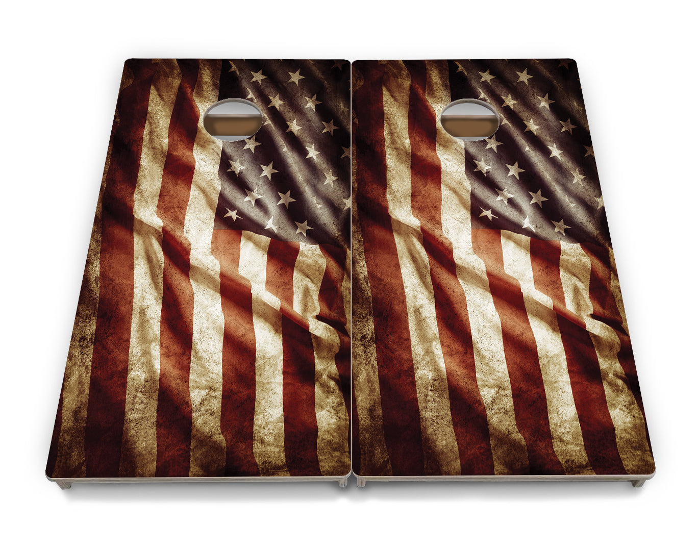Rustic Wavy Flag Cornhole Boards - Professional Tournament Series