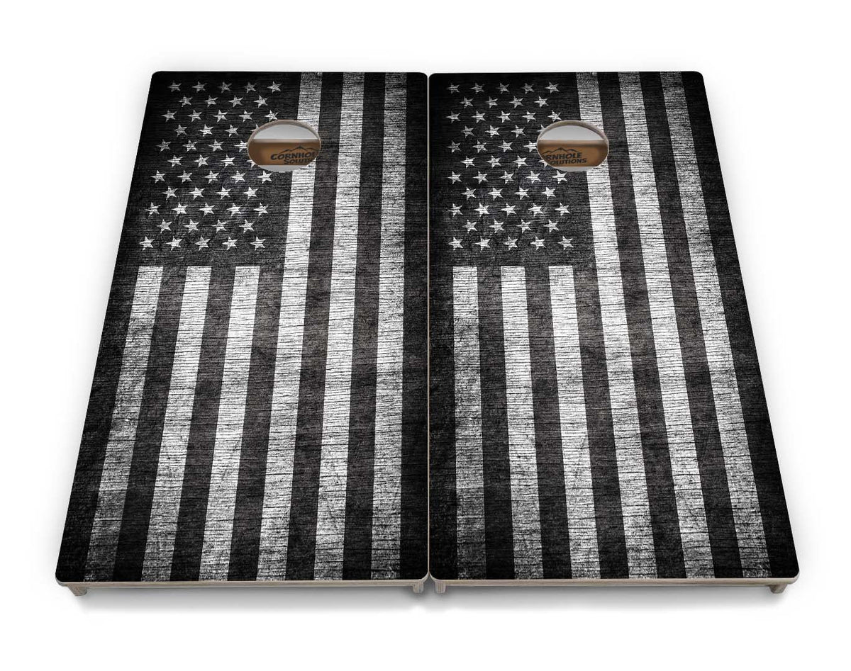 Monochrome Flag Cornhole Boards – Tournament Series