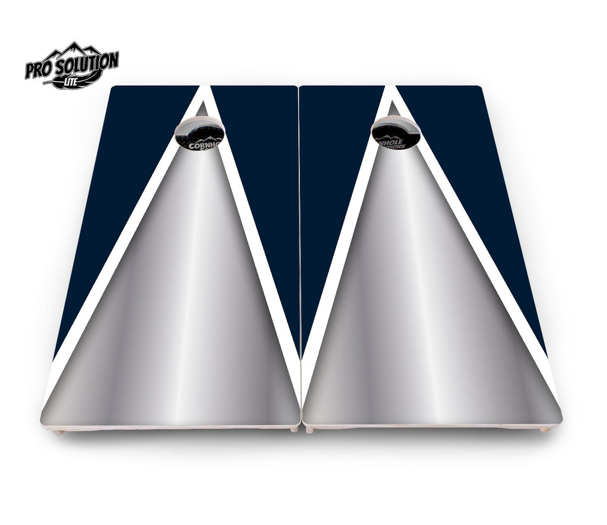 Silver & Blue Triangle Cornhole Boards – Pro Lite or Pro Elite