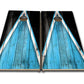Quick Ship Cornhole Boards - Blue Triangle Design