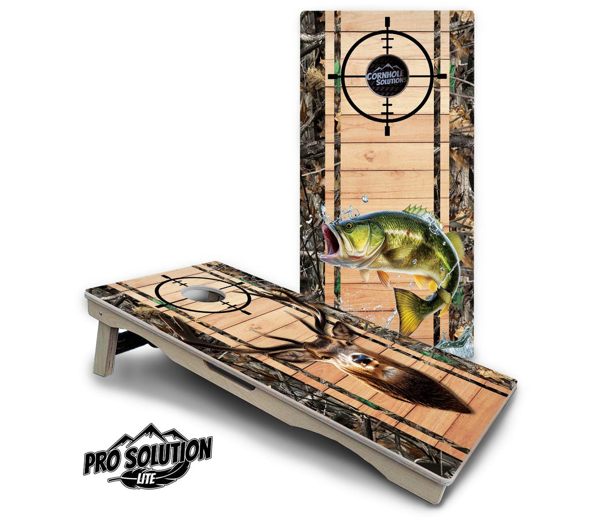 Scope Camo Deer & Fish Cornhole Boards – Pro Lite or Pro Elite
