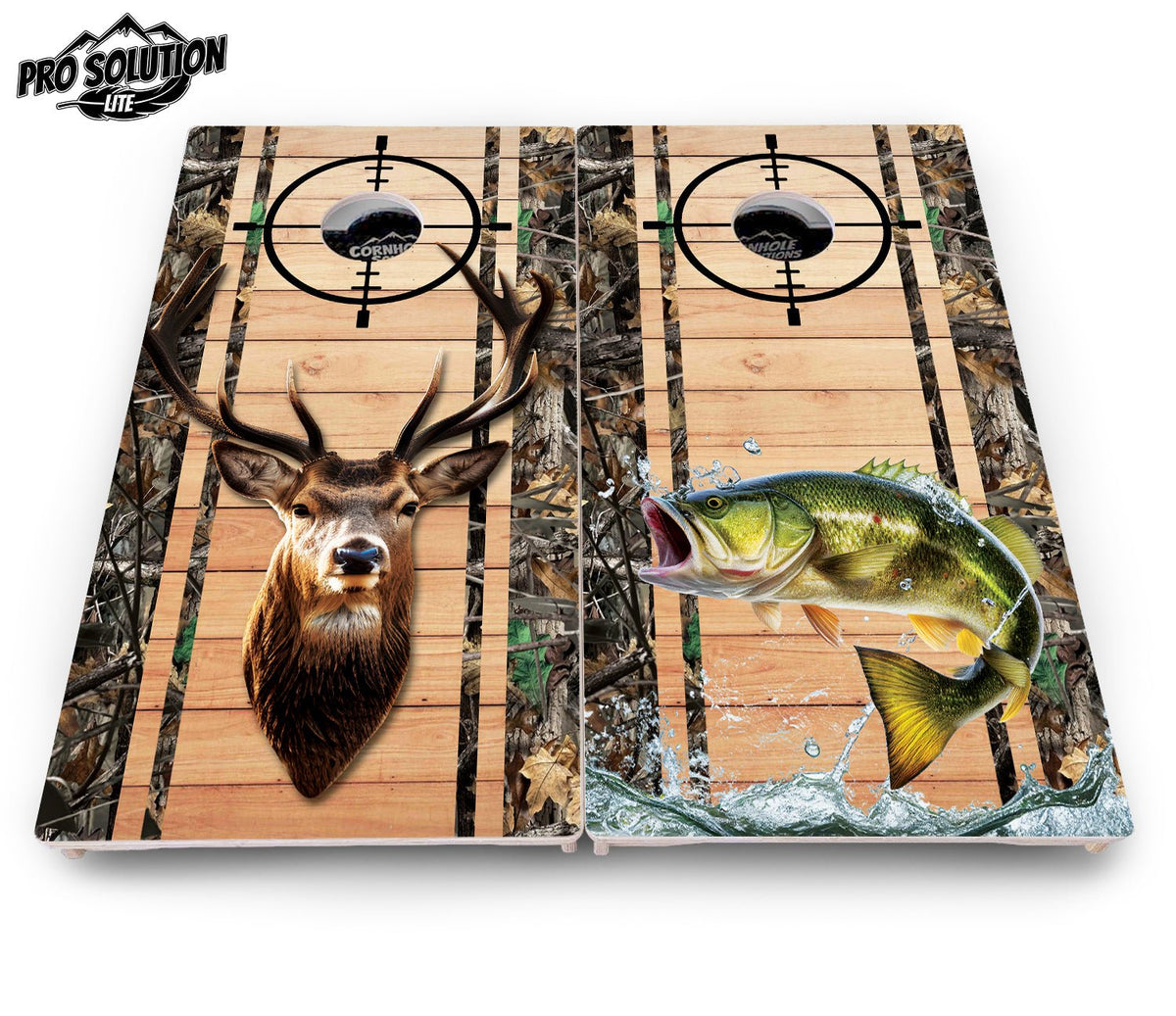 Scope Camo Deer & Fish Cornhole Boards – Pro Lite or Pro Elite