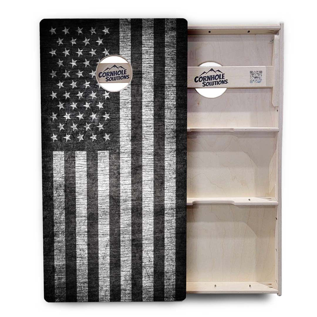 Monochrome Flag Cornhole Boards – Tournament Series
