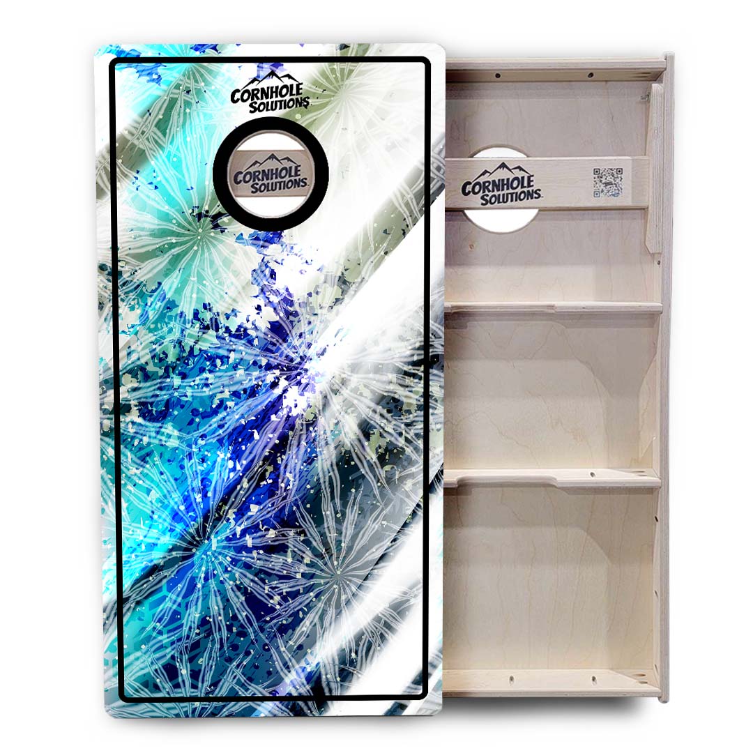 Blue Color Burst Cornhole Boards - Professional Tournament Series