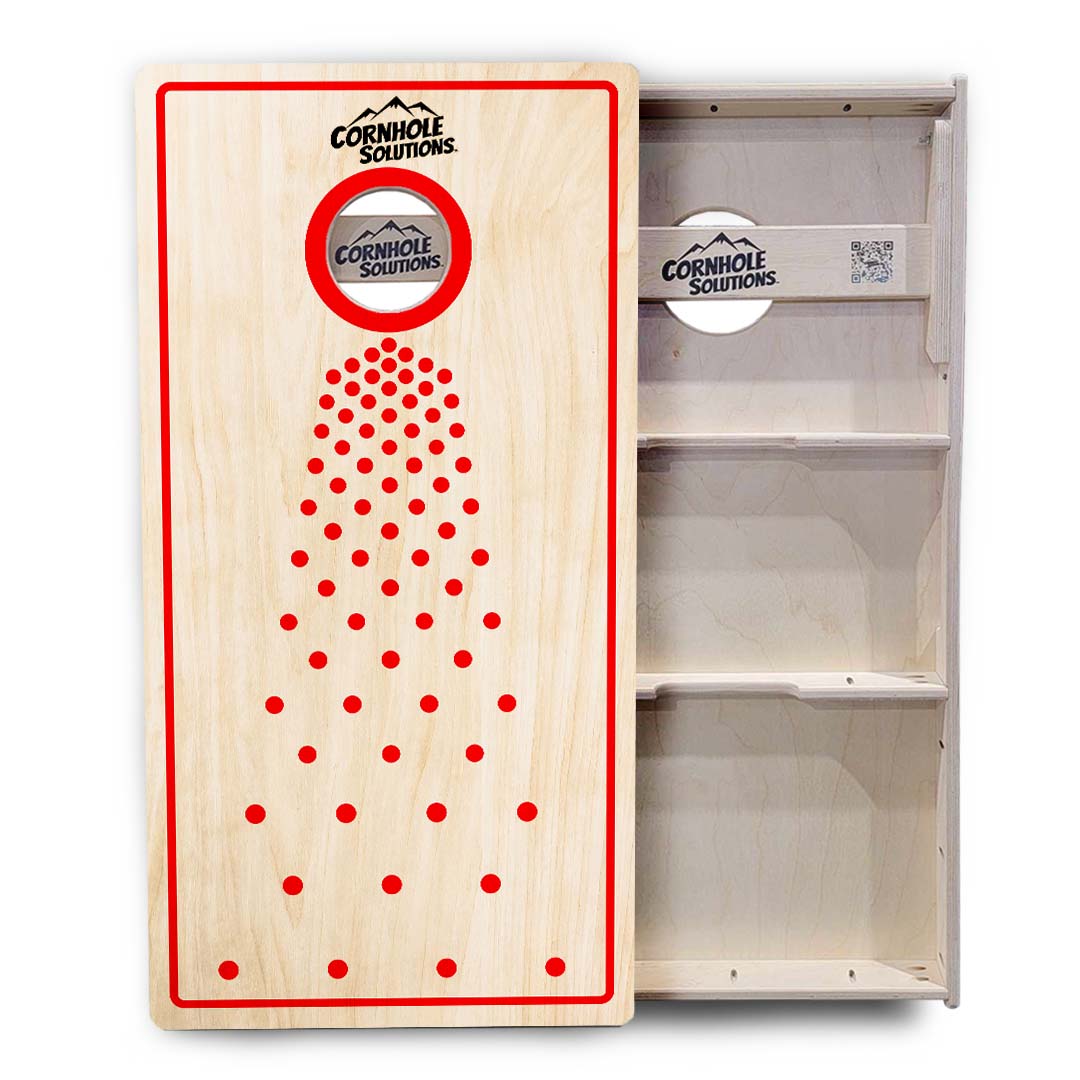 Pop Dots Red Cornhole Boards - Professional Tournament Series