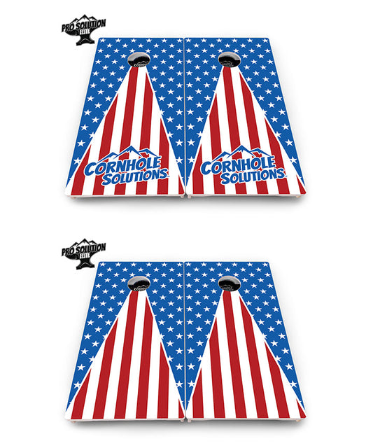 Stars & Stripes Triangle Cornhole Boards - Pro Solution Elite Series