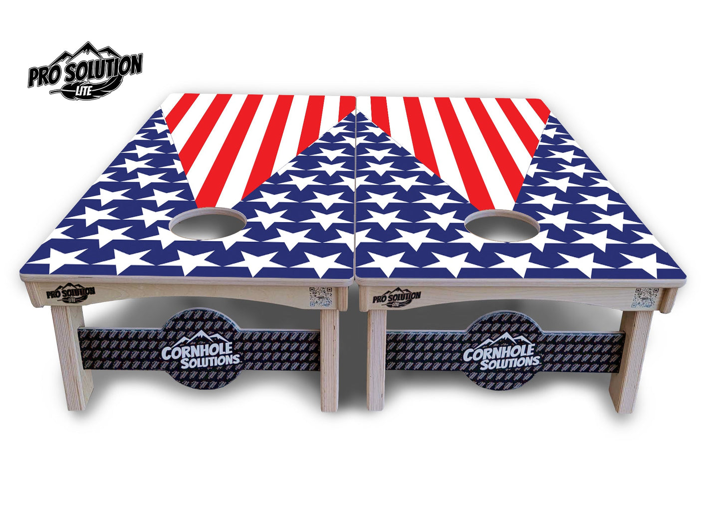 Stars & Stripes Triangle Cornhole Boards - Pro Solution Lite Series