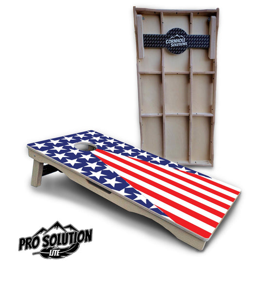Stars & Stripes Triangle Cornhole Boards - Pro Solution Lite Series