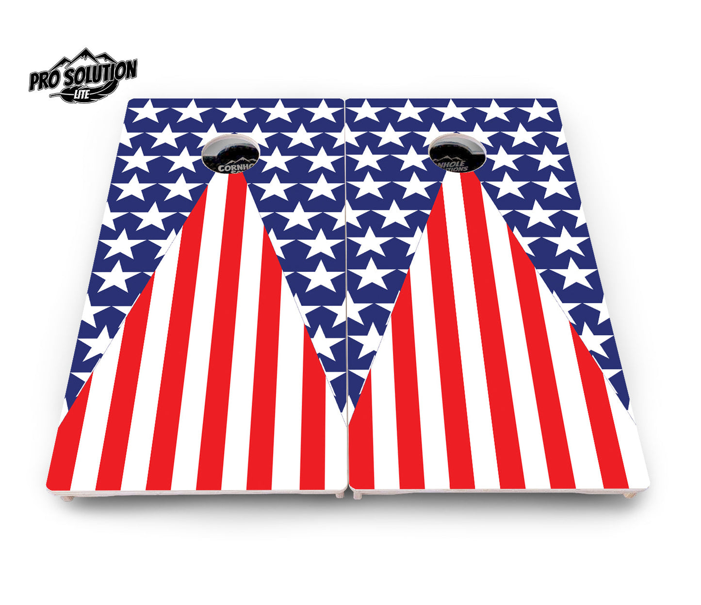 Stars & Stripes Triangle Cornhole Boards - Pro Solution Lite Series