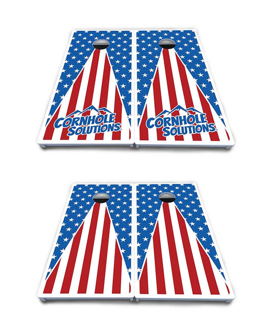 Stars & Stripes Triangle Cornhole Boards - All Weather Series