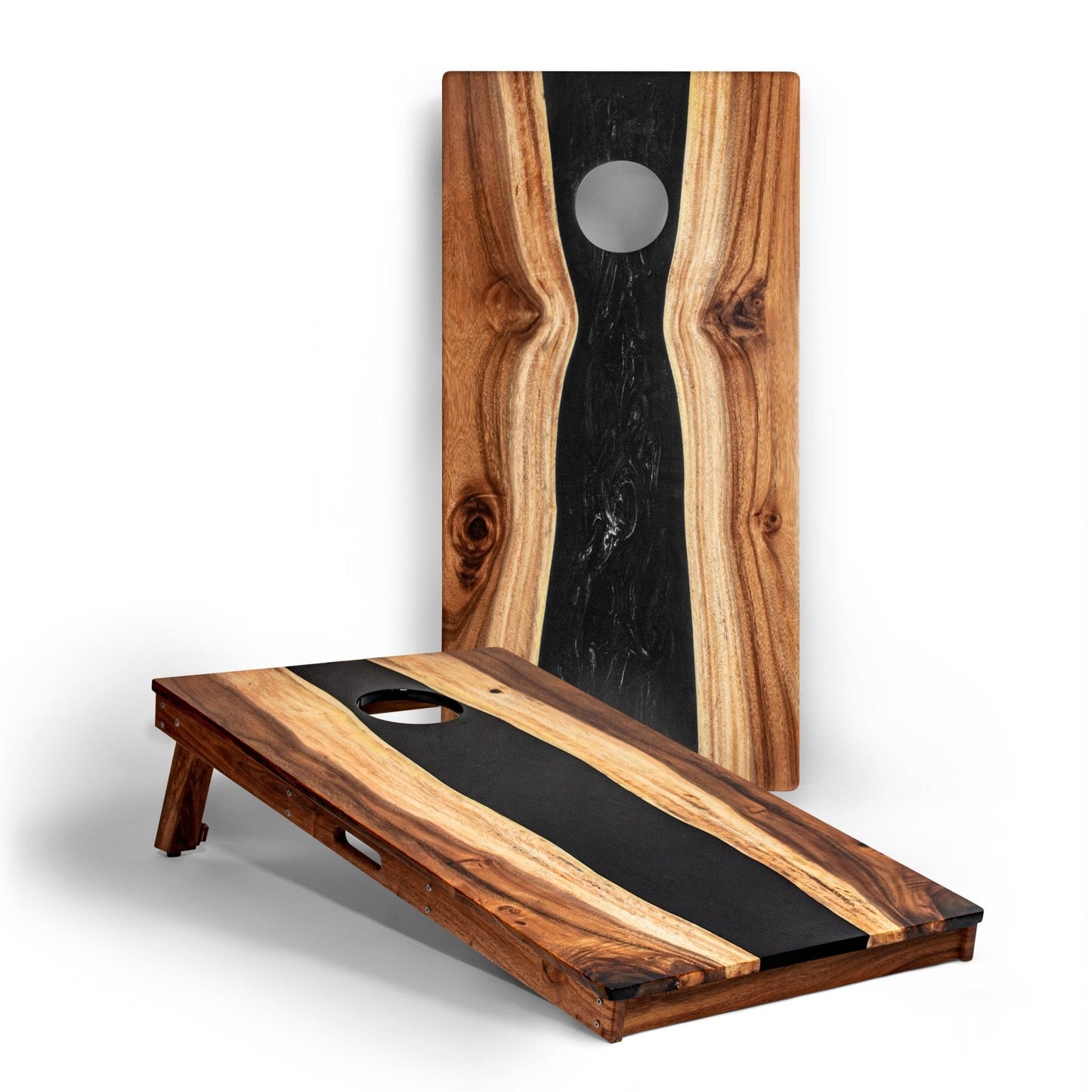 Studio Series Live Edge Resin 2x4 Cornhole Boards | River Collection