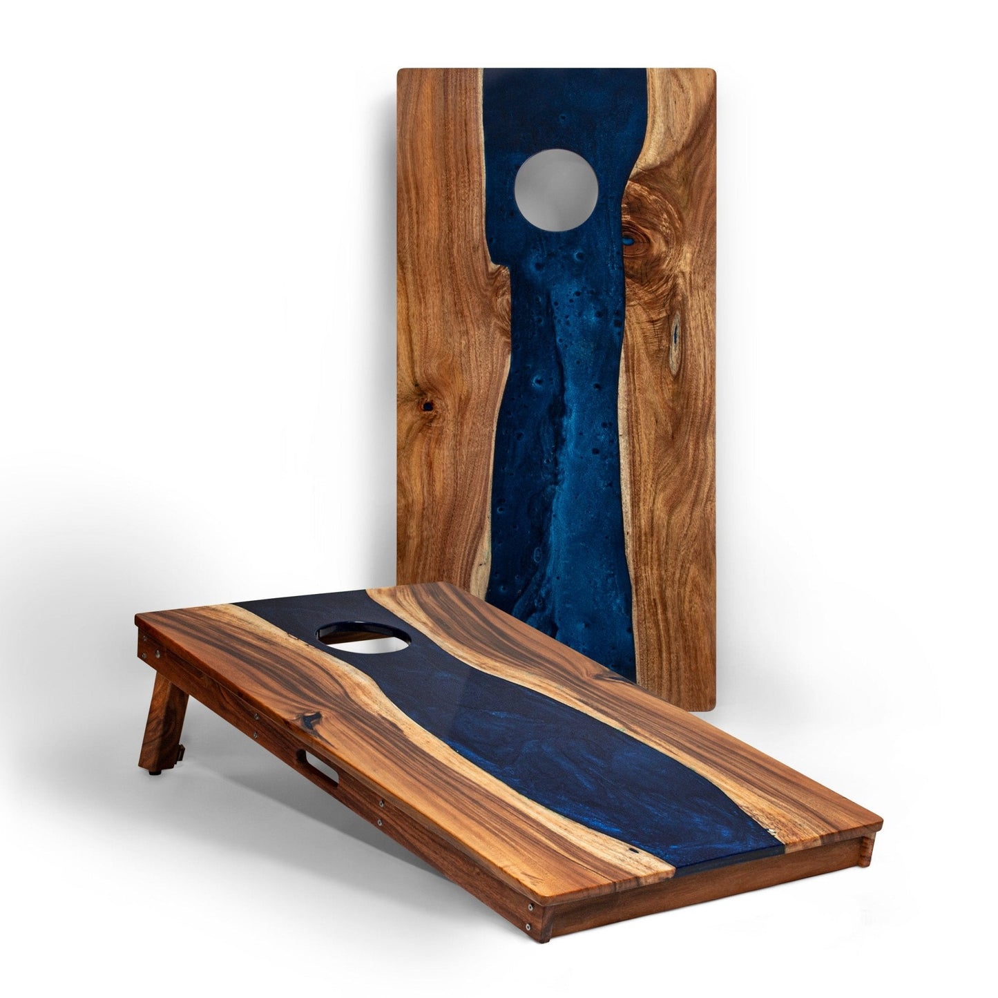 Studio Series Live Edge Resin 2x4 Cornhole Boards | River Collection