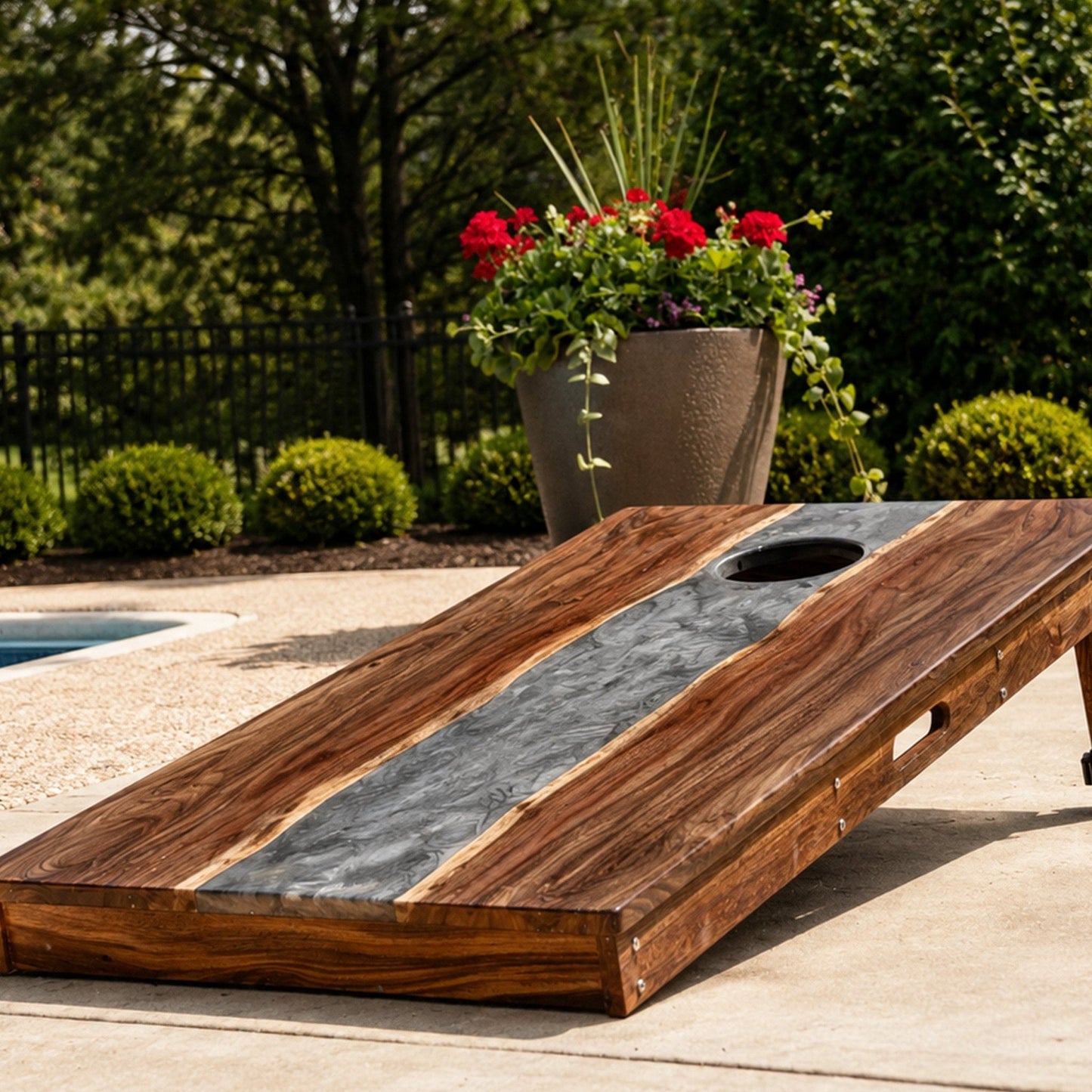 Studio Series Live Edge Resin 2x4 Cornhole Boards | River Collection