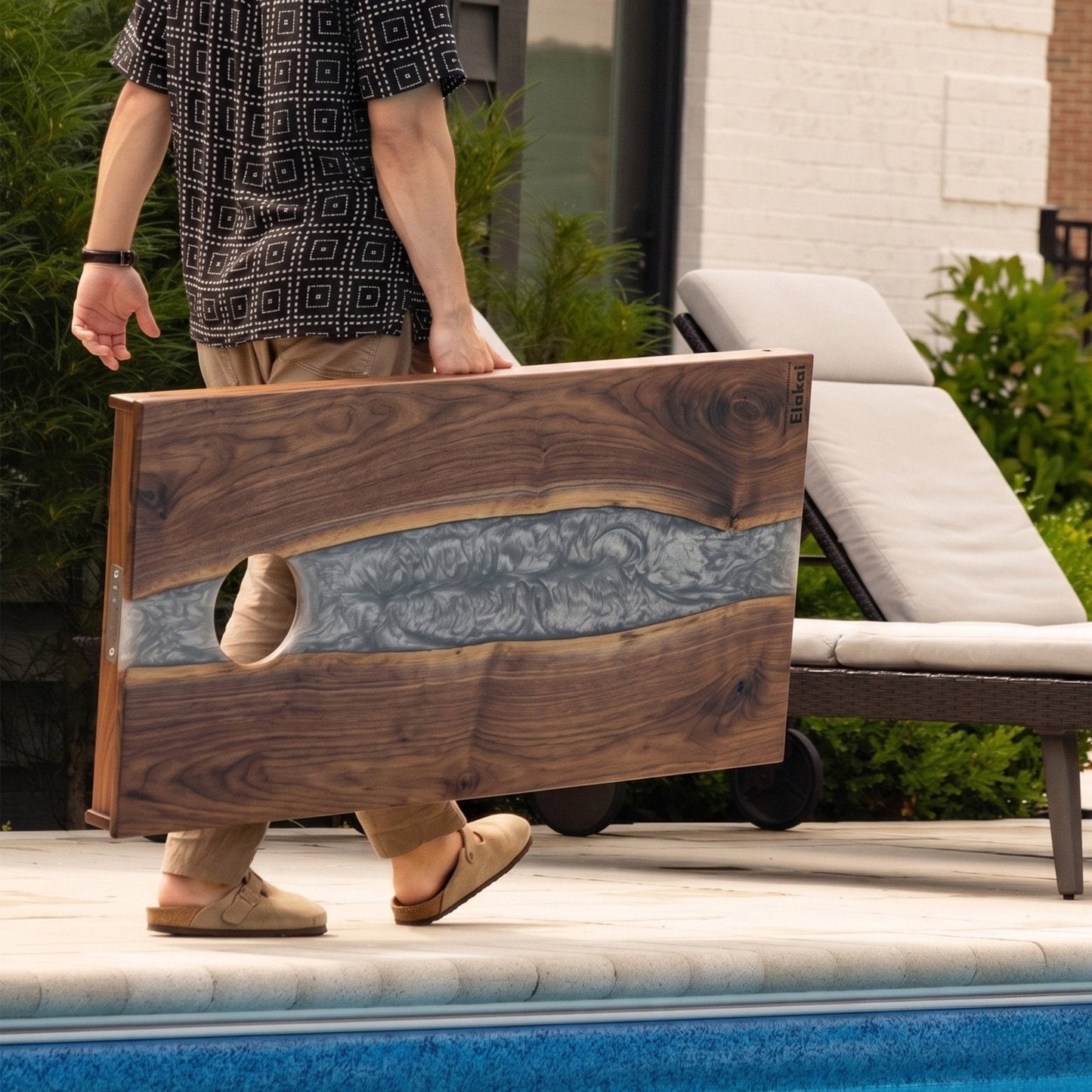 Studio Series Live Edge Resin 2x4 Cornhole Boards | River Collection