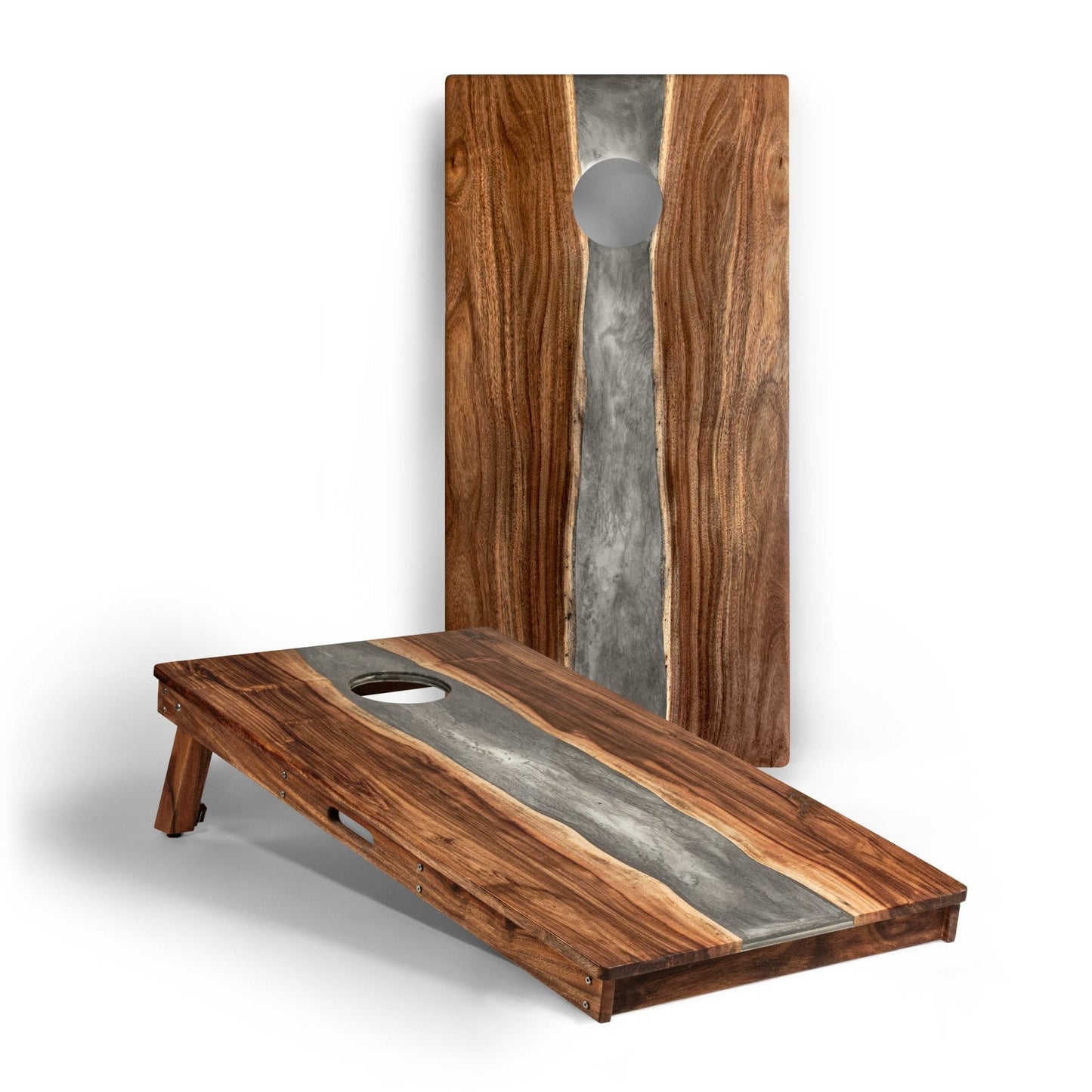 Studio Series Live Edge Resin 2x4 Cornhole Boards | River Collection