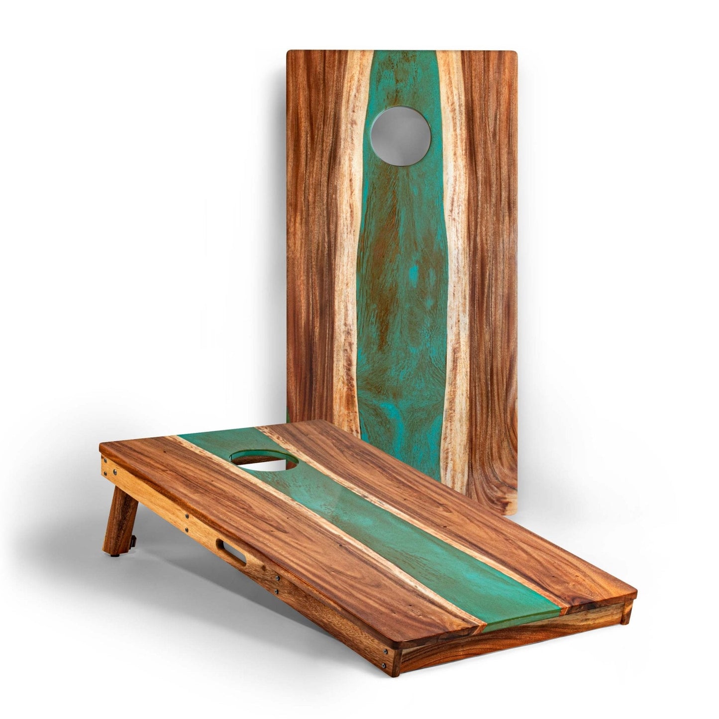 Studio Series Live Edge Resin 2x4 Cornhole Boards | River Collection