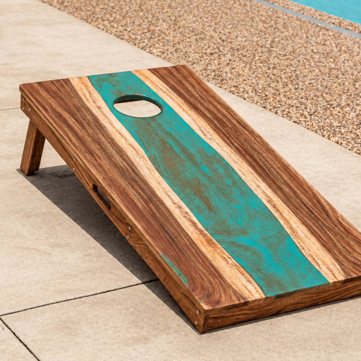 Studio Series Live Edge Resin 2x4 Cornhole Boards | River Collection