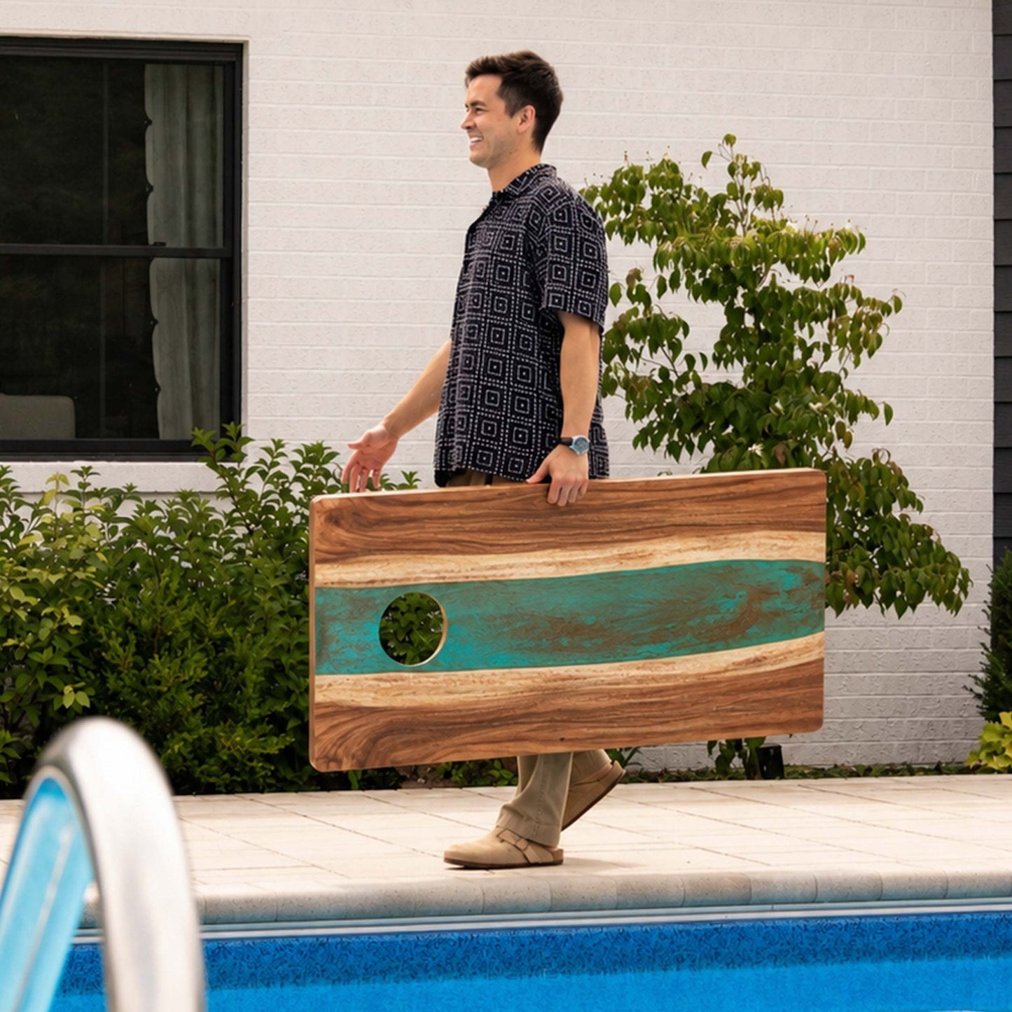 Studio Series Live Edge Resin 2x4 Cornhole Boards | River Collection