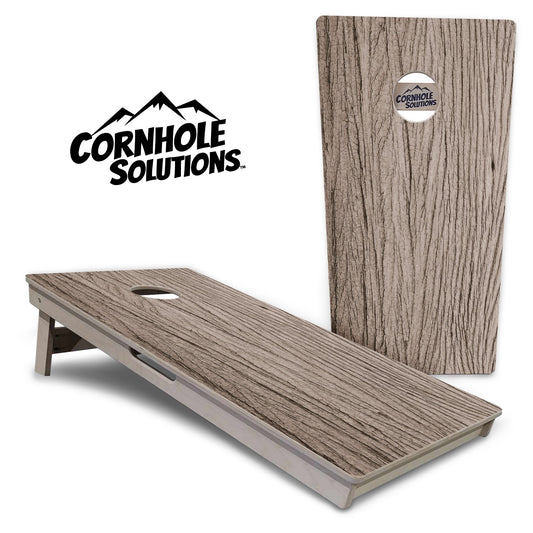 Tan Grey Wood Cornhole Boards - Professional Tournament Series