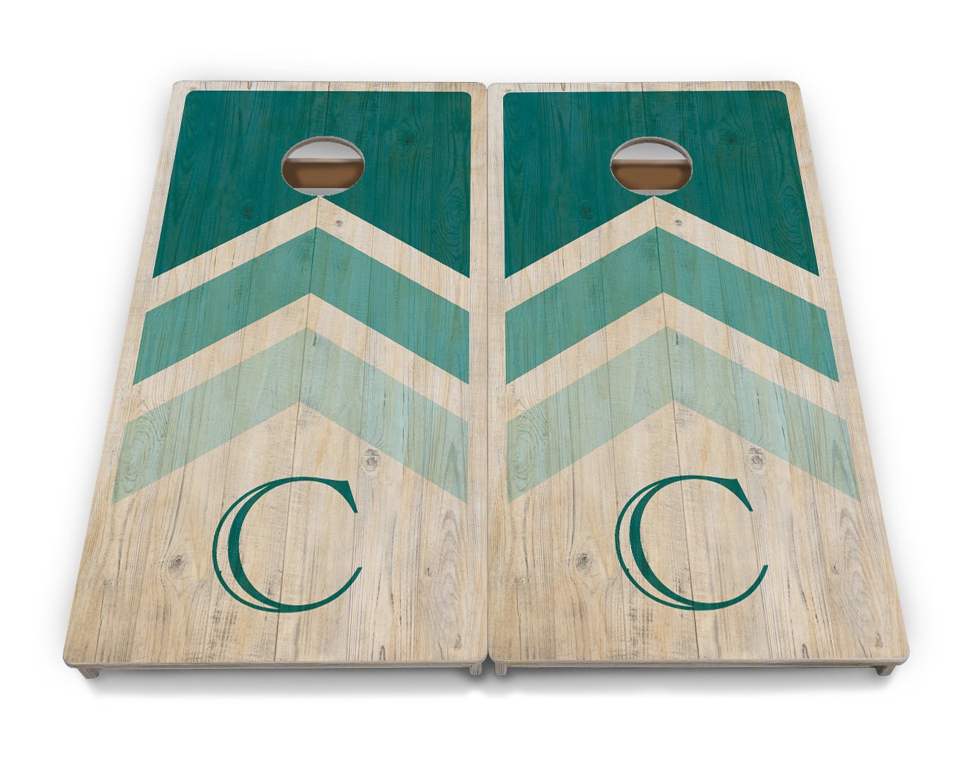 Wedding Arrows Cornhole Boards - Professional Tournament Series - Teal