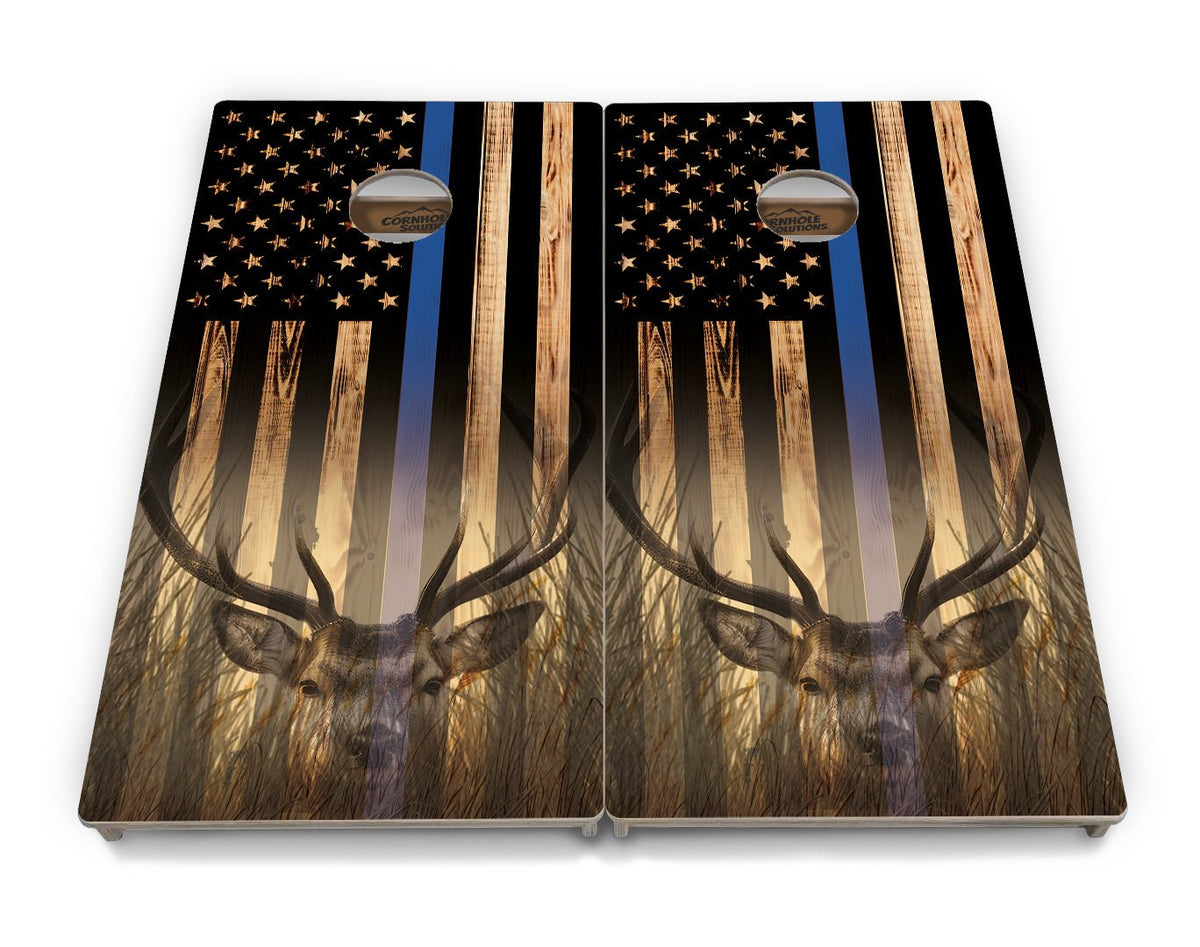 First Responder Burnt Flag Outdoors Cornhole Boards – Tournament Series