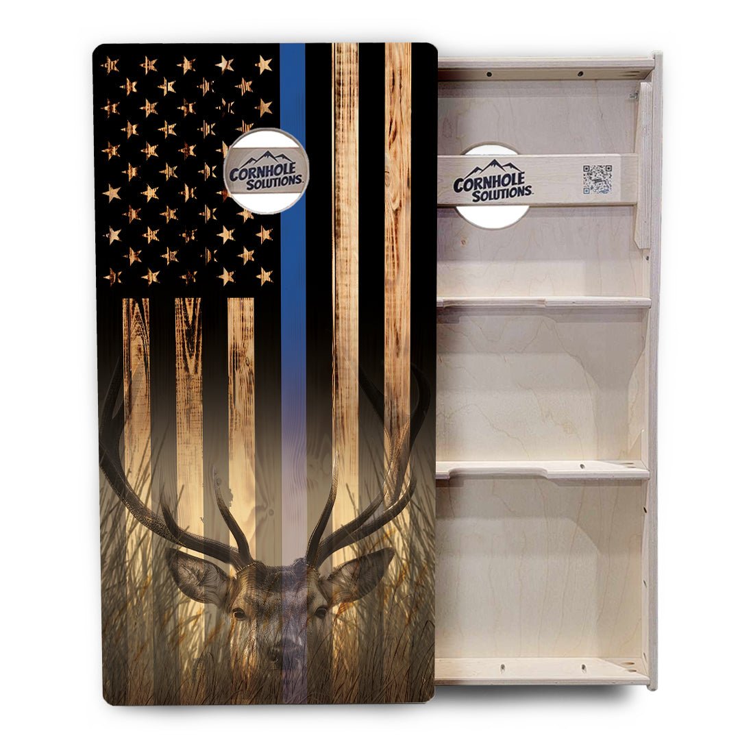 First Responder Burnt Flag Outdoors Cornhole Boards – Tournament Series