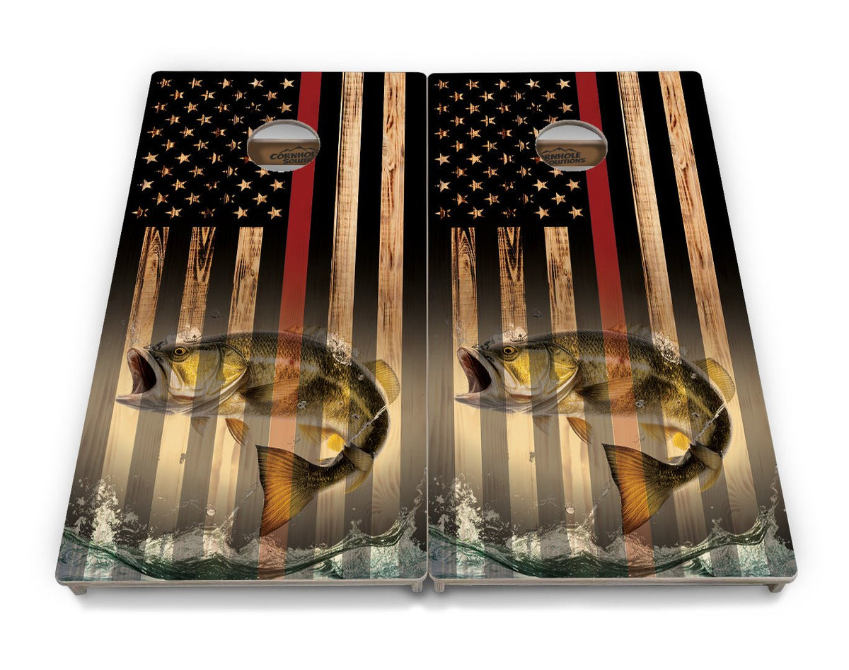 First Responder Burnt Flag Outdoors Cornhole Boards – Tournament Series