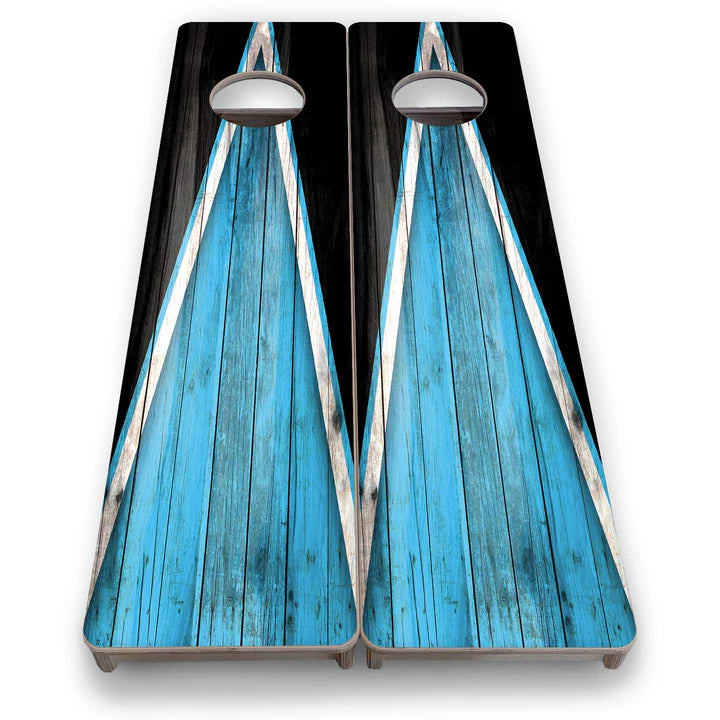 Cornhole Training Boards - Sky Blue and Black