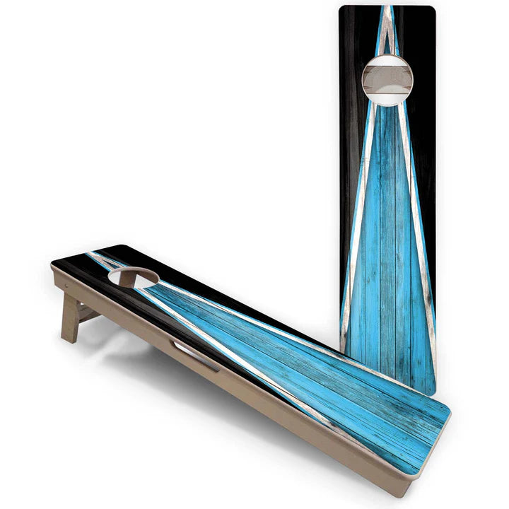 Cornhole Training Boards - Sky Blue and Black