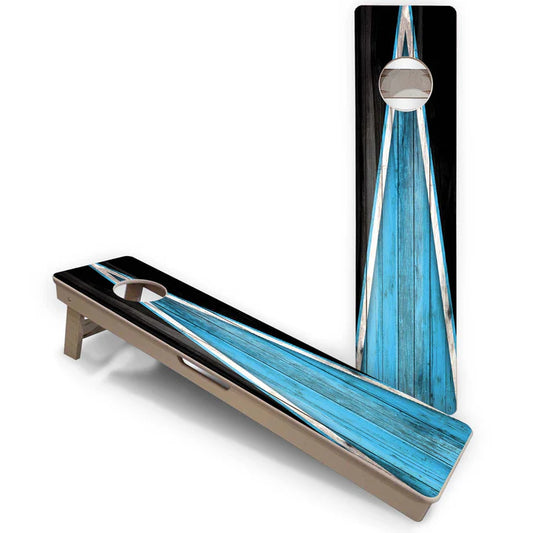 Cornhole Training Boards - Sky Blue and Black