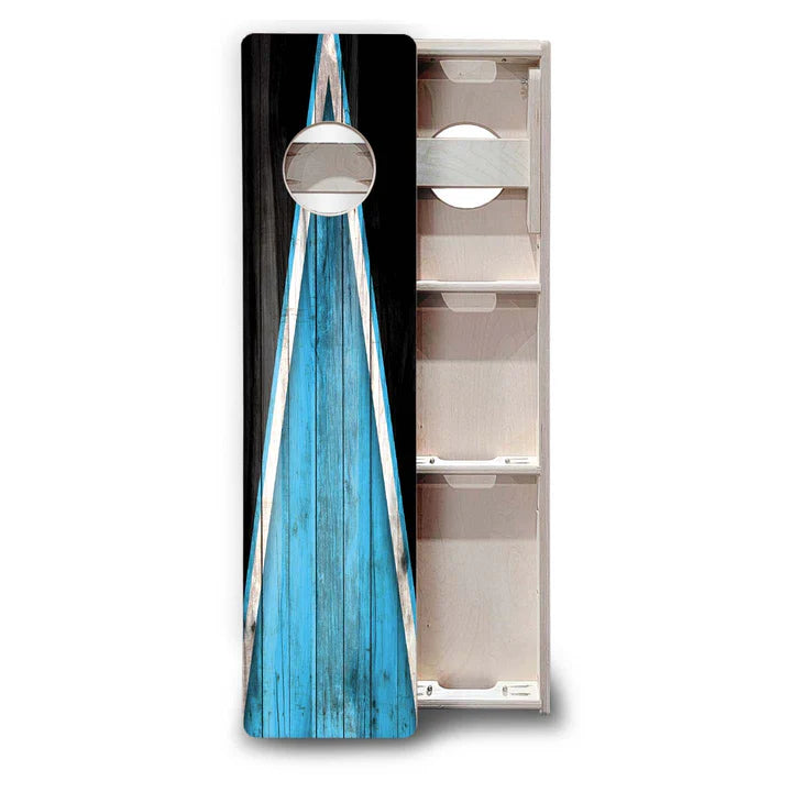 Cornhole Training Boards - Sky Blue and Black