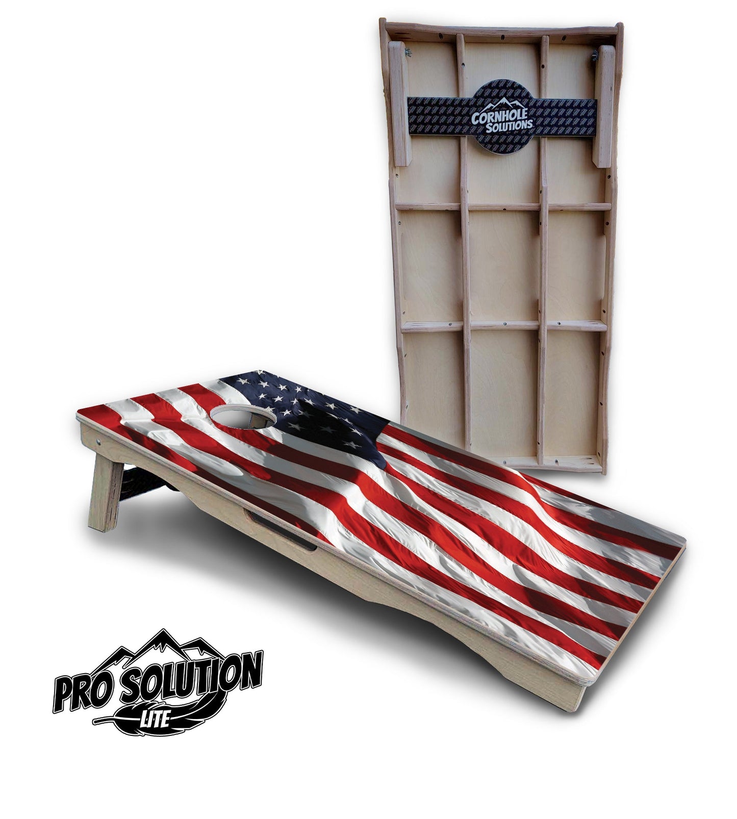 Waving Flag Cornhole Boards - Pro Solution Lite Series