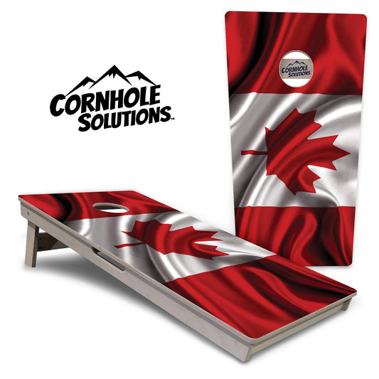 Wavy Canadian Flag Cornhole Boards - Professional Tournament Series